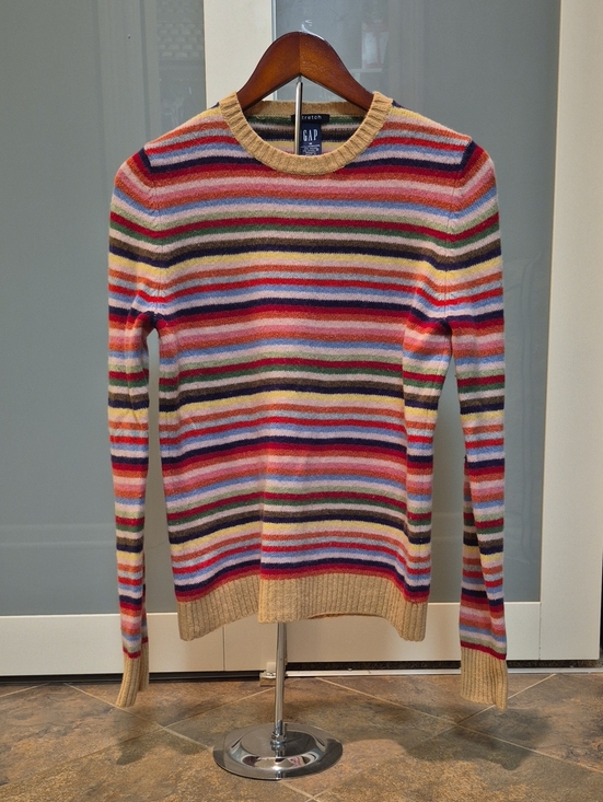 GAP Sweaters - GAP vintage Multicolor Striped rainbow crazy stripes lambswool Sweater